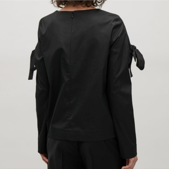 COS Black Blouse with Bow Sleeve Detail - Picture 2 of 6